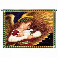 Angel and Dove Wall Tapestry 34x26 inch