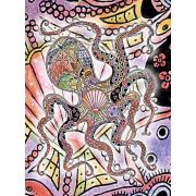 Octopus Blanket by Artist Sue Coccia 53x70 inch