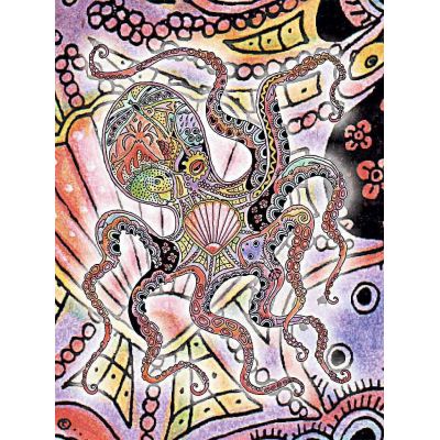 Octopus Blanket by Artist Sue Coccia 53x70 inch - 666576810058 - 8008-T
