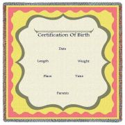 Girl Birth Certificate Small Blanket 53x53 inch