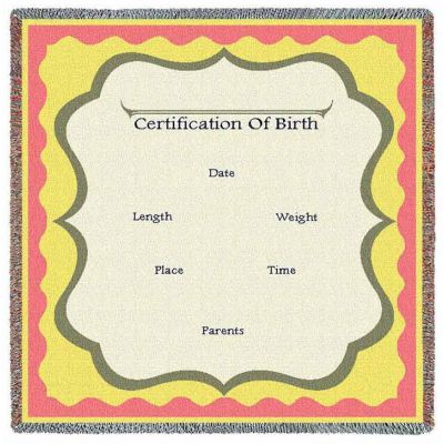 Girl Birth Certificate Small Blanket 53x53 inch - 666576703259 - 6573-LS