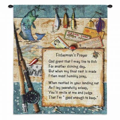Fishermans Prayer Wall Tapestry 34x26 inch - 666576096344 - 3178-WH
