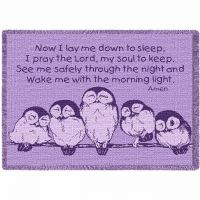 Now I Lay Me Purple Blanket 53x48 inch