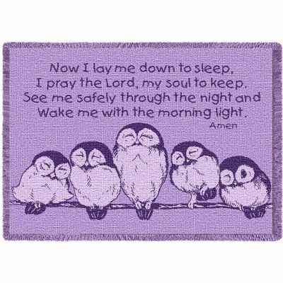 Now I Lay Me Purple Blanket 53x48 inch - 666576079231 - 5970-A