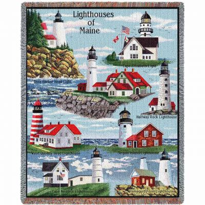 Lighthouses of Maine Blanket 53x70 inch - 666576006770 - 682-T