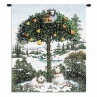 Partridge In Tree Wall Tapestry 26x34 inch