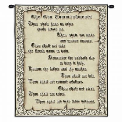 The Ten Commandments Wall Tapestry 26x32 inch - 666576088530 - 3761-WH