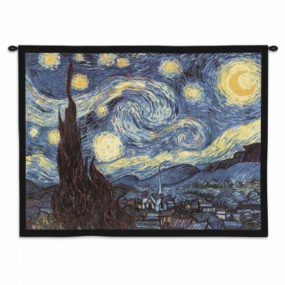 Starry Night Van Gogh Wall Tapestry 34x26 inch - 666576033578 - 989-WH