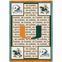 University of Miami Go Canes Stadium Blanket 48x69 inch