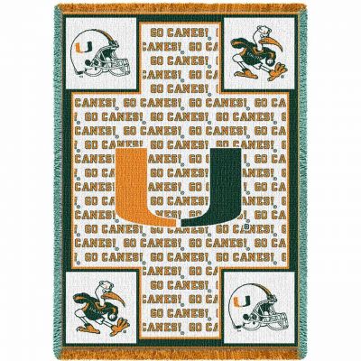 University of Miami Go Canes Stadium Blanket 48x69 inch -  - 1477-A