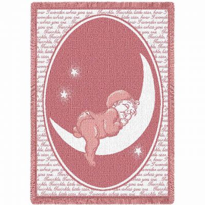 Twinkle Twinkle Little Star Pink Small Blanket 48x35 inch - 666576111931 - 907-A