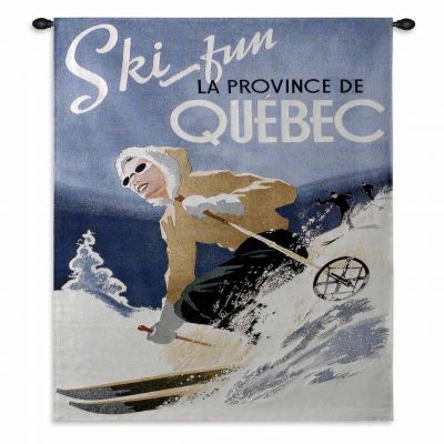 Ski Quebec Small Wall Tapestry 27x32 inch - 666576083115 - 3662-WH