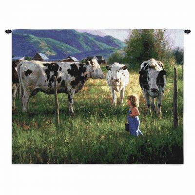 Anniken And Cows Wall Tapestry 34x26 inch - 666576059004 - 2326-WH