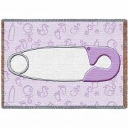 Diaper Pin Lavender Mini Blanket 43x53 inch