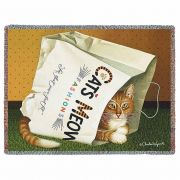 Cat's in Bag Blanket by Artist Charles Wysocki 54x70 inch