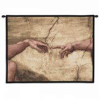 Creation Adam Wall Without Words Tapestry 34x26 inch