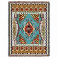 Painted Hills Turquoise Tapestry Throw 53x70 inch
