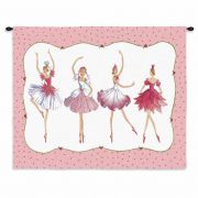 Four Ballerinas Wall Tapestry 34x26 inch