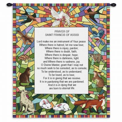 St Francis of Assisi Wall Tapestry 34x26 inch - 666576695738 - 5372-WH
