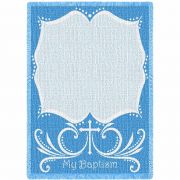 Baptismal Cross Blue Mini Blanket 35x48 inch