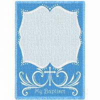 Baptismal Cross Blue Mini Blanket 35x48 inch