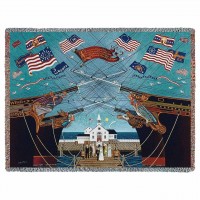 Dockside Marriage Blanket by Artist Charles Wysocki 54x70 inch