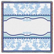 Damask Blue Small Blanket 53x53 inch