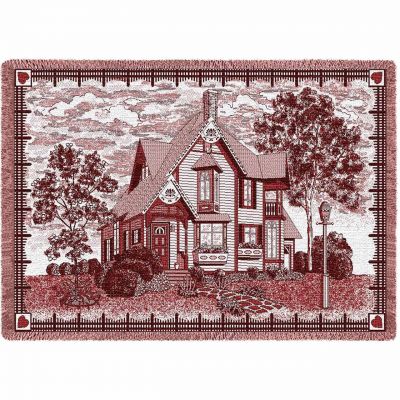 Victorian Cranberry Blanket 48x69 inch - 666576004707 - 4501-A
