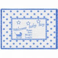 Welcome Baby Boy Small Blanket 48x35 inch