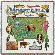 Montana State Small Blanket 54x54 inch
