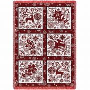 Holly Red and White Blanket 48x69 inch