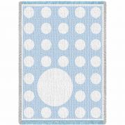 Polka Dots Blue Mini Blanket 48x35 inch