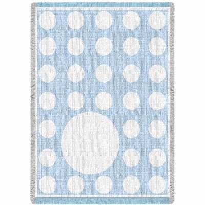 Polka Dots Blue Mini Blanket 48x35 inch - 666576106562 - 5109-A