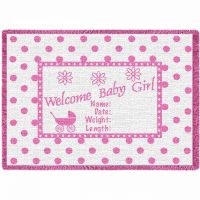 Welcome Baby Girl Small Blanket 48x35 inch