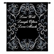 Life Scroll Licorice Wall Tapestry 26x32 inch