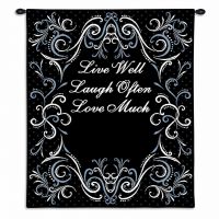 Life Scroll Licorice Wall Tapestry 26x32 inch