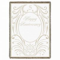 Anniversary Scroll 5 Years Blanket 48x69 inch