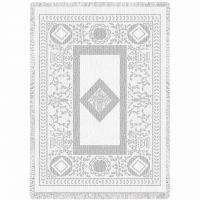 Heritage White Natural Blanket 48x69 inch