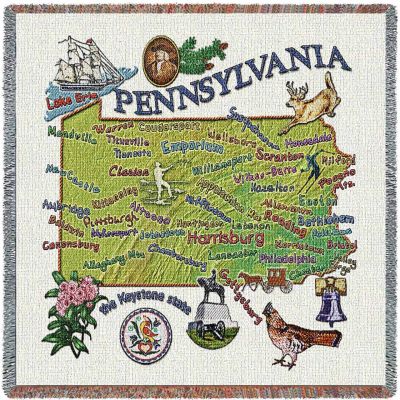 Pennsylvania State Small Blanket 54x54 inch - 666576090106 - 3904-LS
