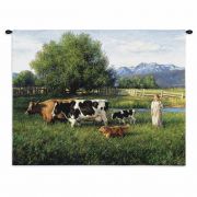 Country Girl Wall Tapestry 34x26 inch