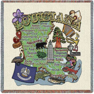 Louisiana State Small Blanket 54x54 inch - 666576090434 - 3923-LS