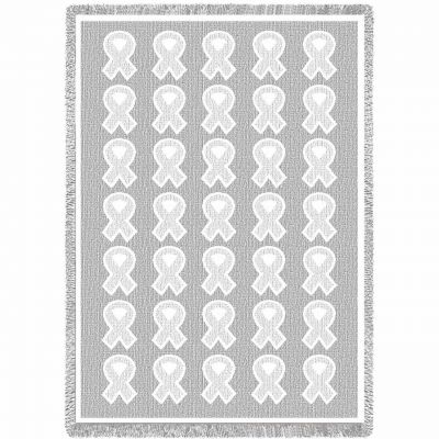 Ribbon White Natural Blanket 48x68 inch - 666576064183 - 4483-A
