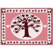 Family Tree Heart Cranberry Blanket 48x69 inch
