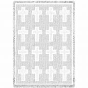 Cross White Natural Mini Blanket 48x35 inch