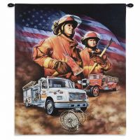 Firefighter Wall Tapestry 36x24 inch