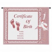 Birth Certificate Girl Wall Tapestry 33x26 inch