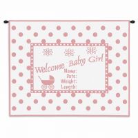 Welcome Baby Girl Wall Tapestry 32x26 inch
