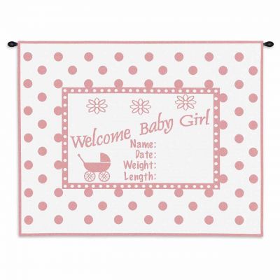 Welcome Baby Girl Wall Tapestry 32x26 inch - 666576088394 - 3266-WH