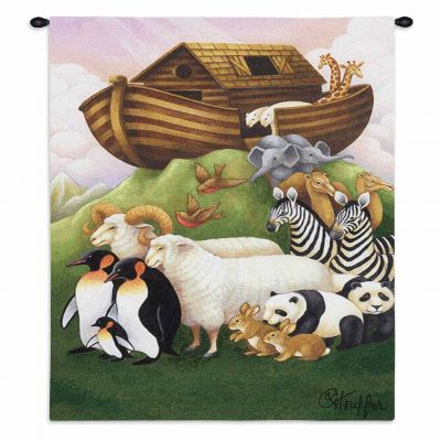 Exiting The Ark Wall Tapestry 26x32 inch - 666576082316 - 3289-WH