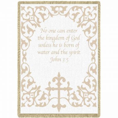 Baby Cross With Scripture Mini Blanket 35x48 inch - 666576124139 - 5876-A